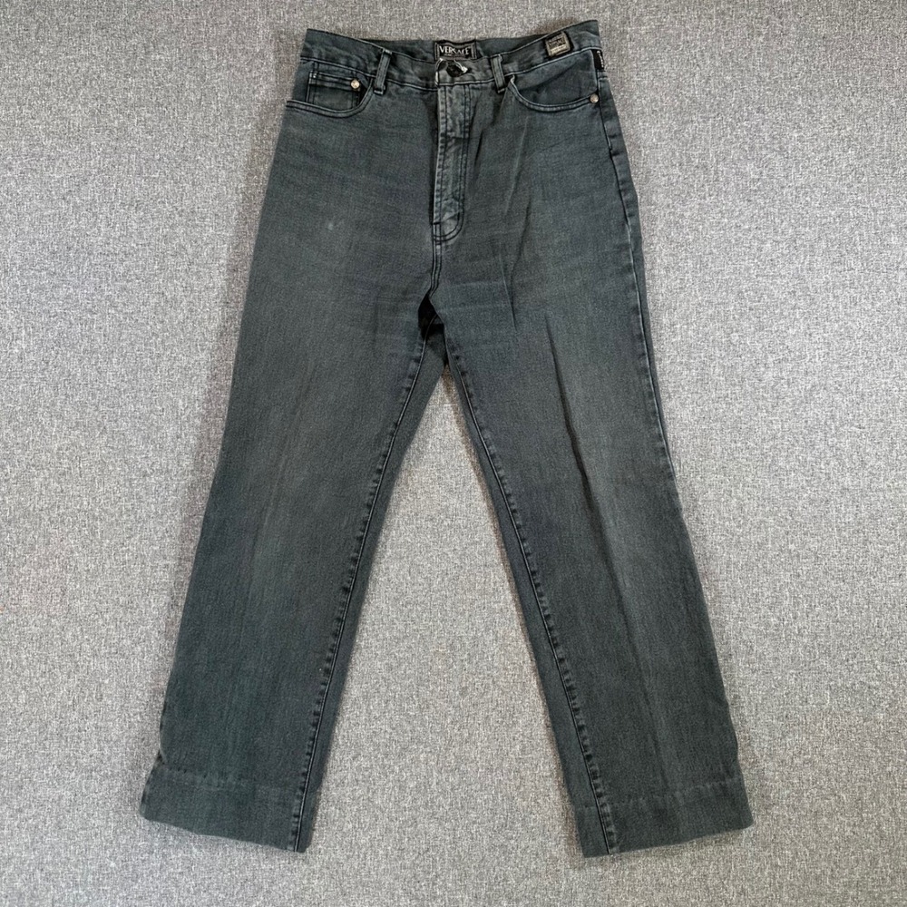 Versace Jeans Couture Pants Mens 30 Straight Leg Faded Black Medusa Logo Good